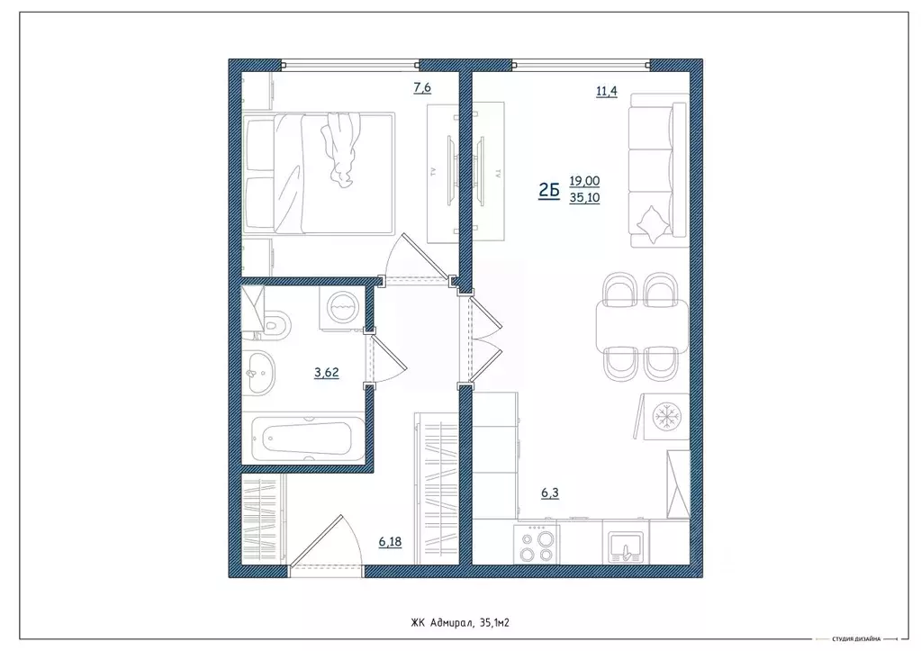 2-к кв. Ярославская область, Ярославль Шандорная ул., 14 (35.1 м) - Фото 2