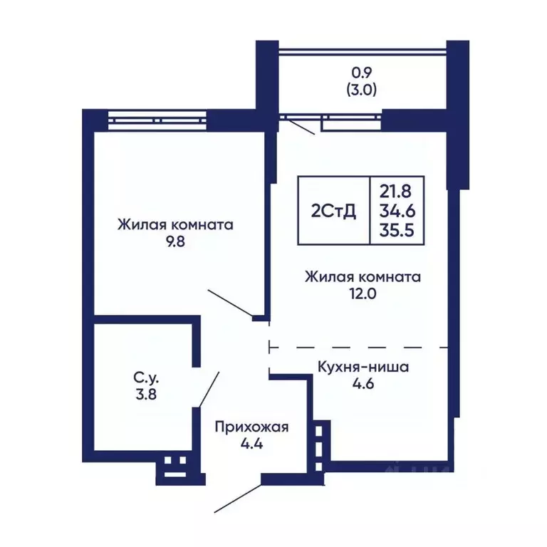 2-к кв. Новосибирская область, Новосибирск Горизонт жилой комплекс ... - Фото 1