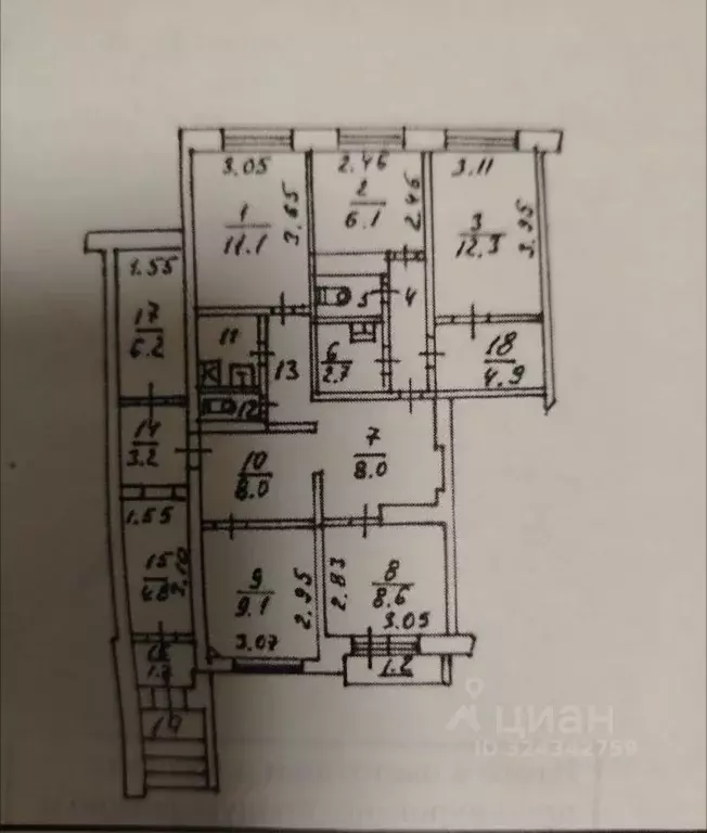 3-к кв. Псковская область, Псков Западная ул., 1 (98.3 м) - Фото 2