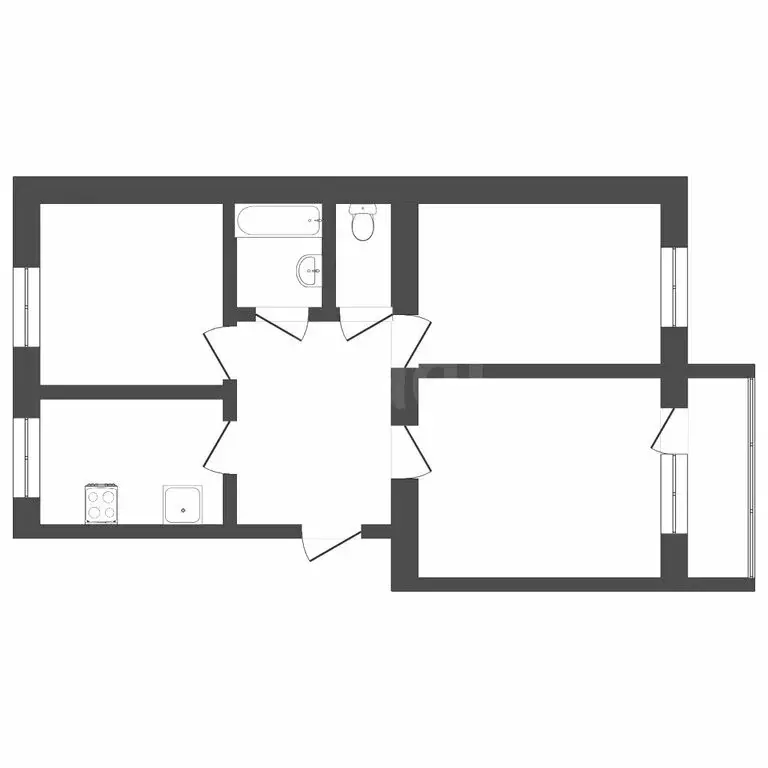 3-комнатная квартира: Омск, улица Кирова, 8/2 (69.4 м) - Фото 1