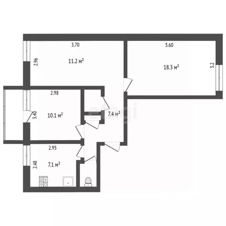 3-к кв. Камчатский край, Елизовский муниципальный округ, пос. ... - Фото 1