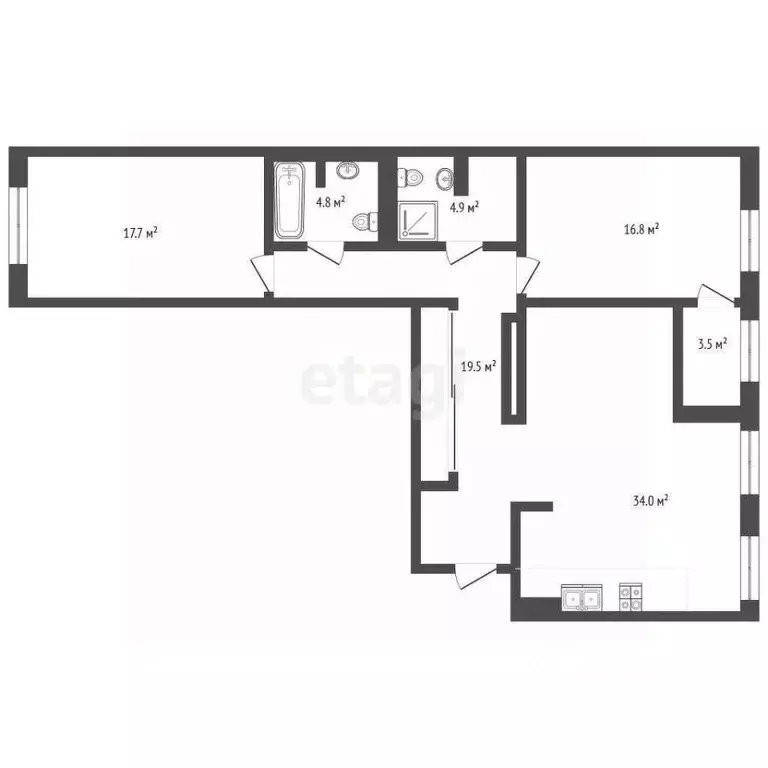 3-к кв. Ростовская область, Ростов-на-Дону ул. Варфоломеева, 222А ... - Фото 1