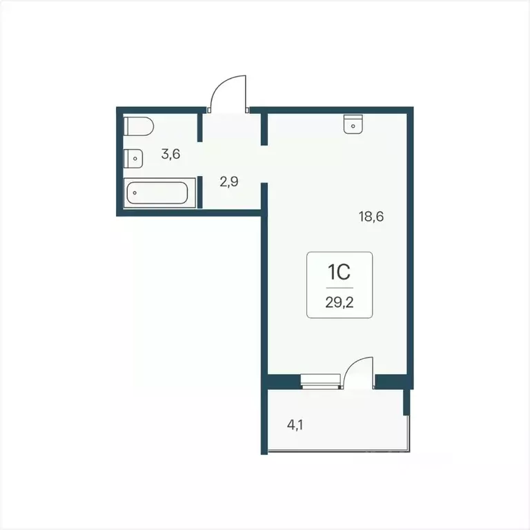 Студия Новосибирская область, Новосибирск Кедровая ул., 80/3 (29.2 м) - Фото 0