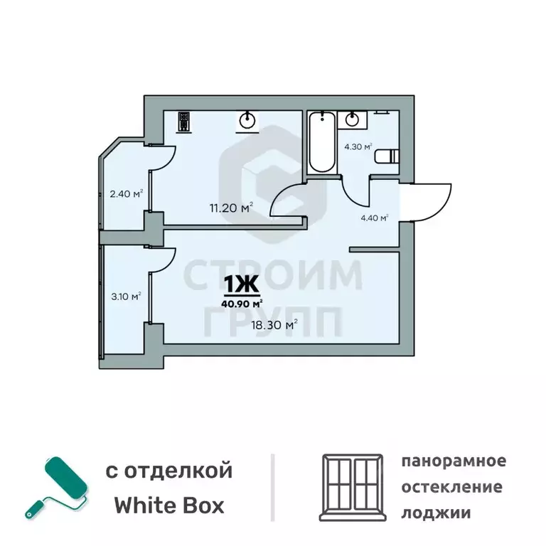 1-к кв. Владимирская область, Ковров Еловая ул., 94/3 (40.9 м) - Фото 0