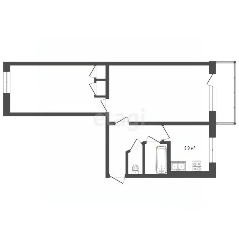 2-к кв. Крым, Феодосия ул. Крымская, 25 (45.6 м) - Фото 2