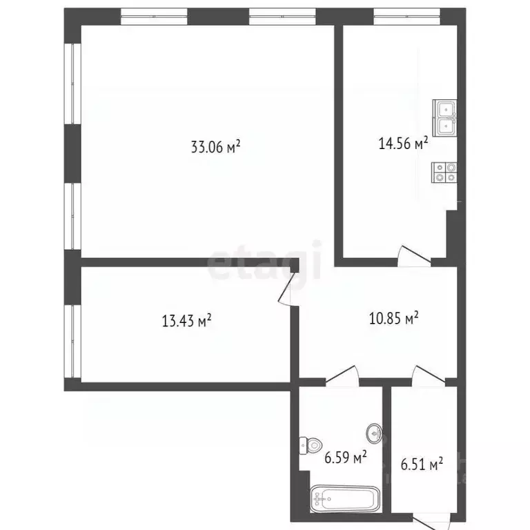 2-к кв. Ростовская область, Ростов-на-Дону Береговая ул., 55А (87.6 м) - Фото 1