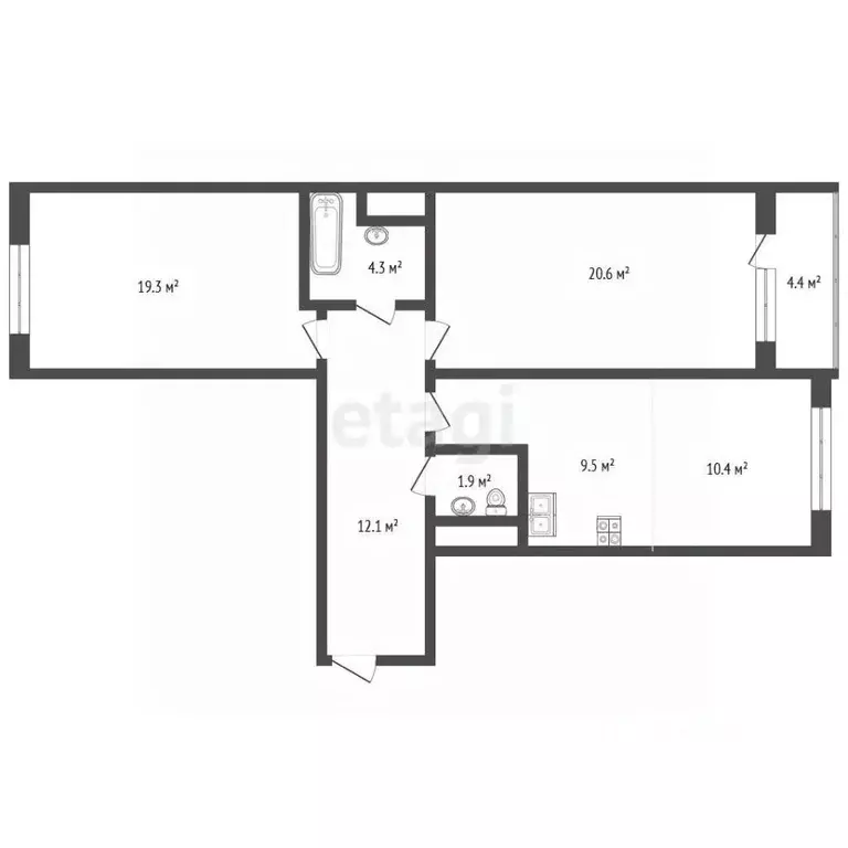 3-к кв. Московская область, Балашиха ул. Ситникова, 2 (78.2 м) - Фото 2