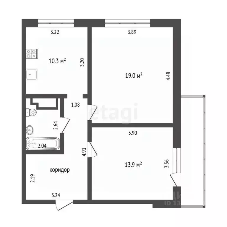 2-к кв. Тюменская область, Тюмень Широтная ул., 211к1 (56.5 м) - Фото 1