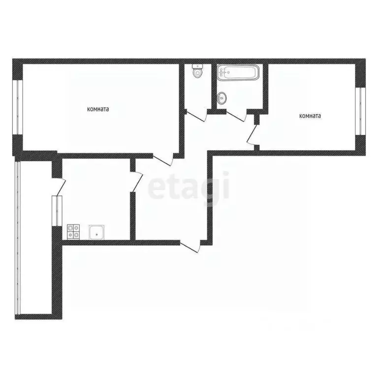 2-к кв. Ленинградская область, Кириши ул. Нефтехимиков, 18 (53.9 м) - Фото 1