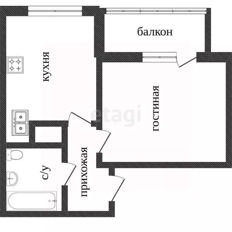 1-к кв. Московская область, Красногорск бул. Космонавтов, 8 (29.0 м) - Фото 1