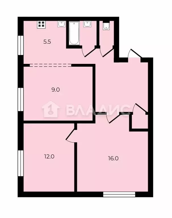 3-комнатная квартира: Никольское, Западная улица, 1 (52 м) - Фото 1