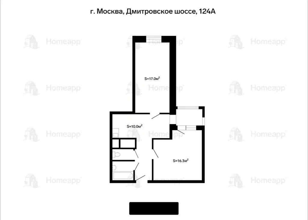 2-к кв. Москва Дмитровское ш., 124А (53.2 м) - Фото 1