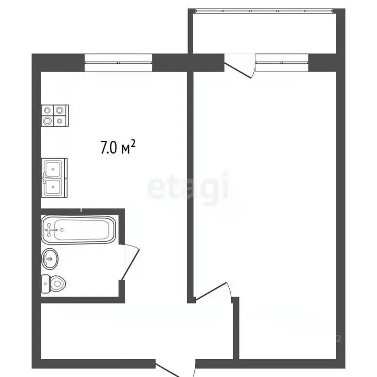 1-к кв. Камчатский край, Елизово ул. Рябикова, 57 (29.4 м) - Фото 2