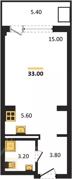 Студия Крым, Симферопольский район, Николаевка пгт ул. ... - Фото 2