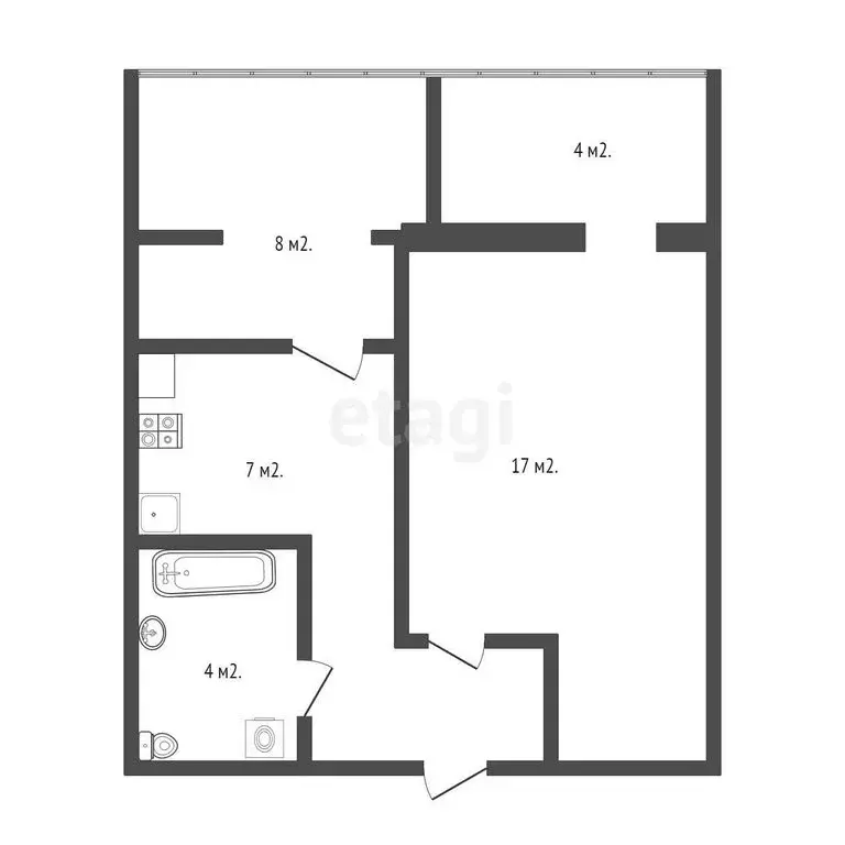 1-комнатная квартира: Тюмень, улица Василия Гольцова, 26 (42 м) - Фото 0