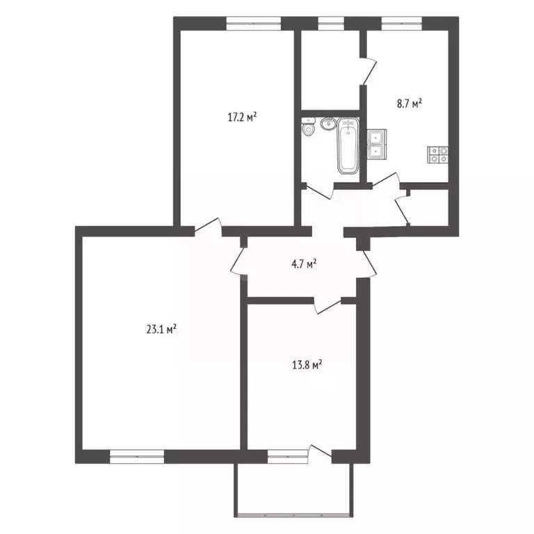 3-к кв. Ростовская область, Ростов-на-Дону ул. Суворова, 28 (80.0 м) - Фото 2