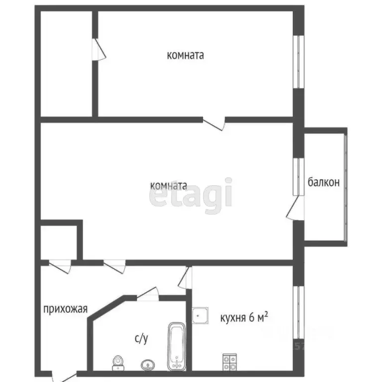 2-к кв. санкт-петербург гранитная ул, 46 (45.7 м) - Фото 1