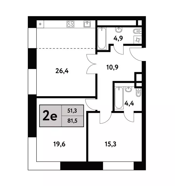 3-комнатная квартира: Фестивальная улица, 15к24/1 (81.5 м) - Фото 0