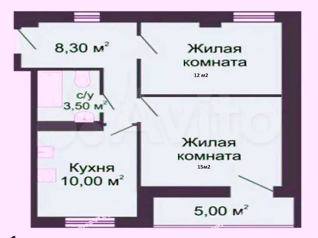 2-к. квартира, 52 м, 9/15 эт. - Фото 0