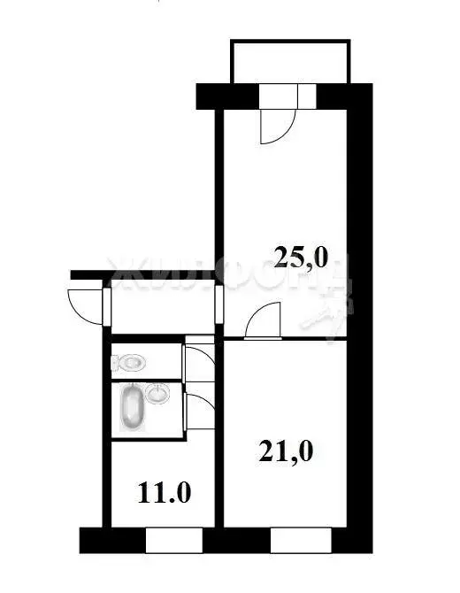 2-комнатная квартира: Новосибирск, Выборная улица, 5 (69.9 м) - Фото 0