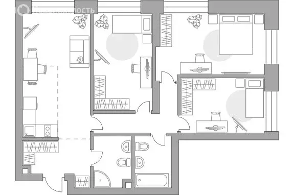 3-комнатная квартира: Москва, ЦАО, район Замоскворечье (83.59 м) - Фото 1