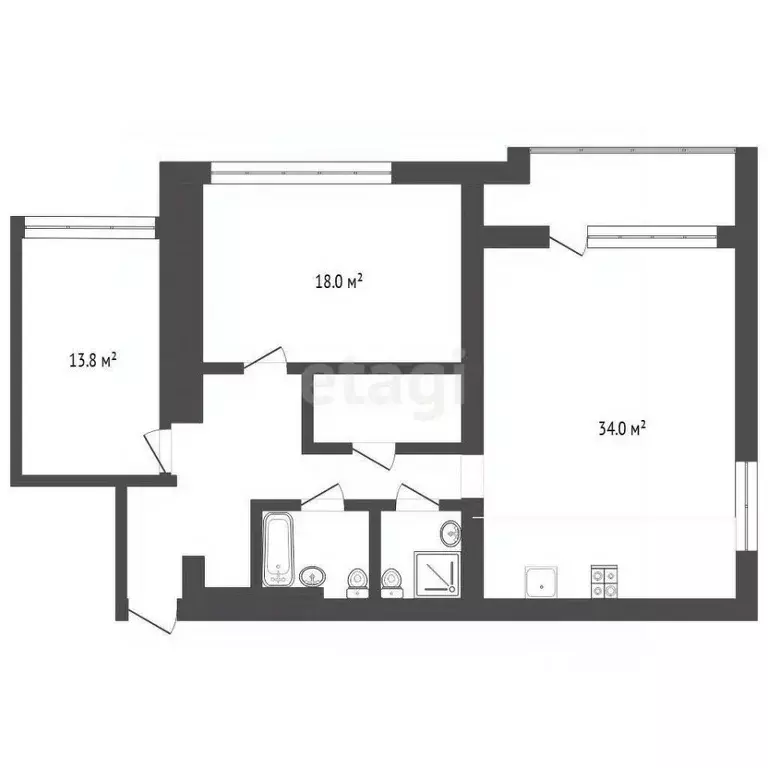 2-к кв. Тюменская область, Тюмень ул. Кузнецова, 6 (97.9 м) - Фото 2