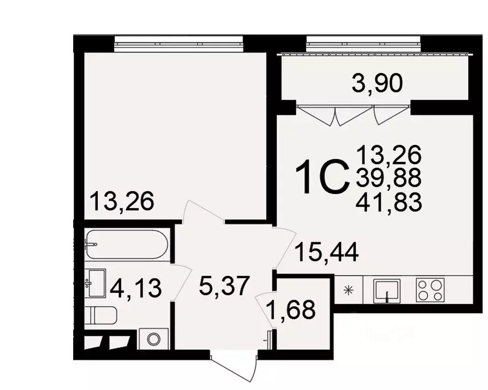 1-к кв. Тульская область, Тула пос. Горелки,  (41.83 м) - Фото 0