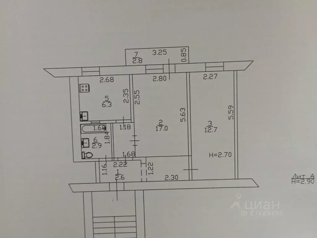 2-к кв. Краснодарский край, Анапа ул. Ленина, 70А (44.0 м) - Фото 2