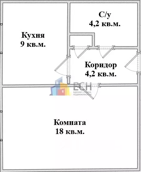 1-к кв. Тульская область, Тула ул. Щегловская засека, 47 (35.0 м) - Фото 1