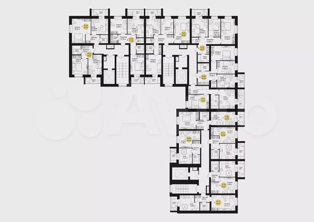 3-к. квартира, 88,8 м, 5/8 эт. - Фото 1