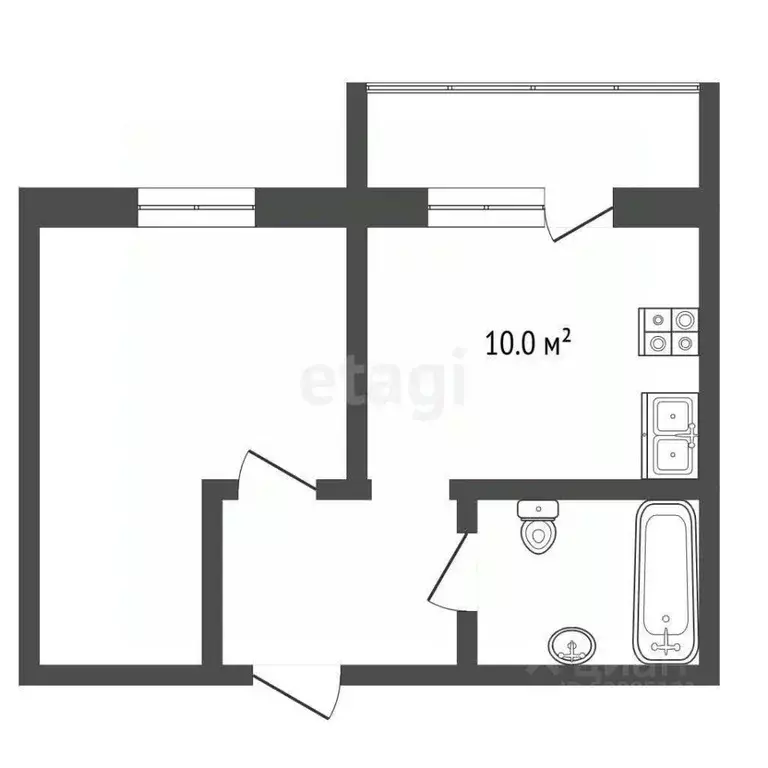 1-к кв. Ростовская область, Азов Азовский район, ул. Чехова, 8 (36.0 ... - Фото 1