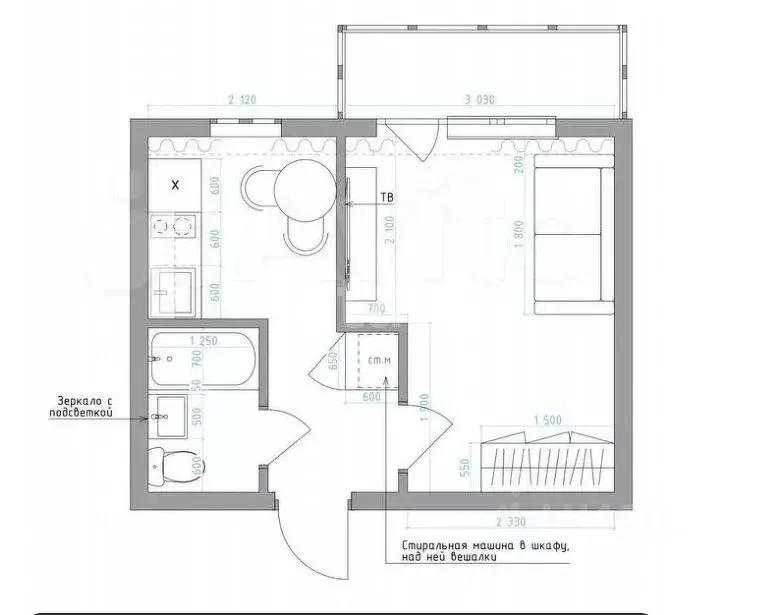 1-к кв. Татарстан, Казань Молодежная ул., 14А (21.0 м) - Фото 1