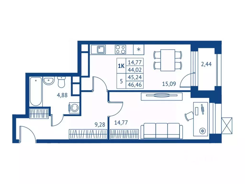 1-к кв. Московская область, Королев Новые Подлипки мкр, Поколение ... - Фото 0