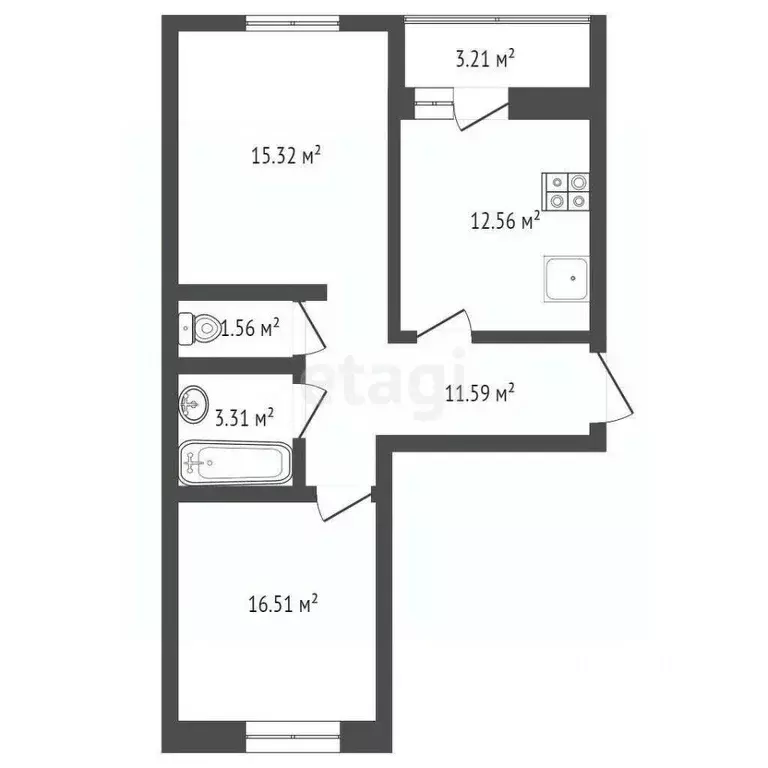 2-к кв. Оренбургская область, Оренбург Пролетарская ул., 300 (64.0 м) - Фото 1