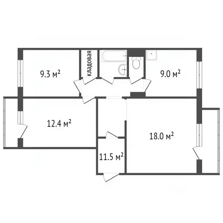 3-к кв. Красноярский край, Красноярск просп. Металлургов, 55 (64.5 м) - Фото 2