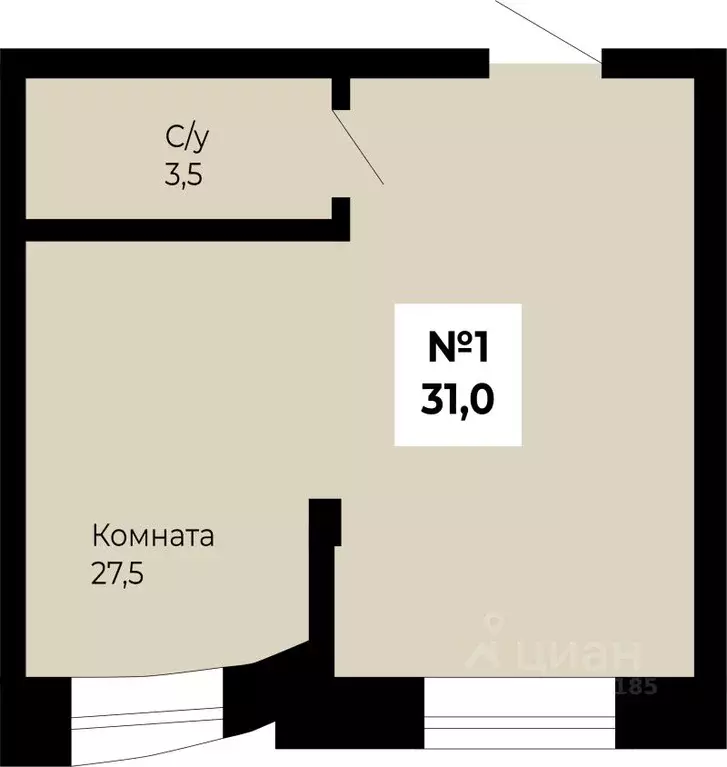 1-к кв. Свердловская область, Сухой Лог ул. Белинского, 40 (31.0 м) - Фото 1