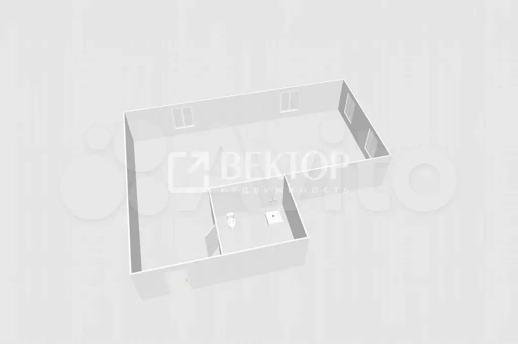 1-к. квартира, 30,6 м, 1/2 эт. - Фото 0