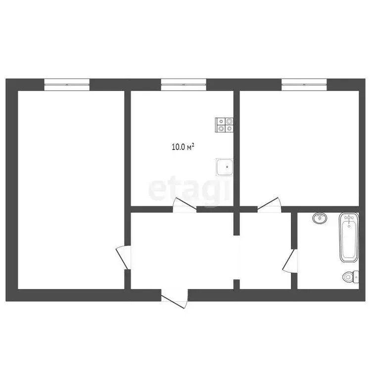 2-комнатная квартира: Баксан, улица Угнич, 9/1 (61 м) - Фото 1