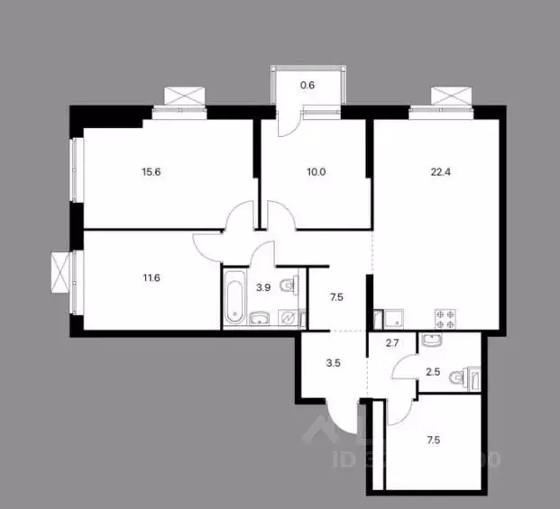 4-к кв. Свердловская область, Екатеринбург просп. Космонавтов, 9А ... - Фото 2