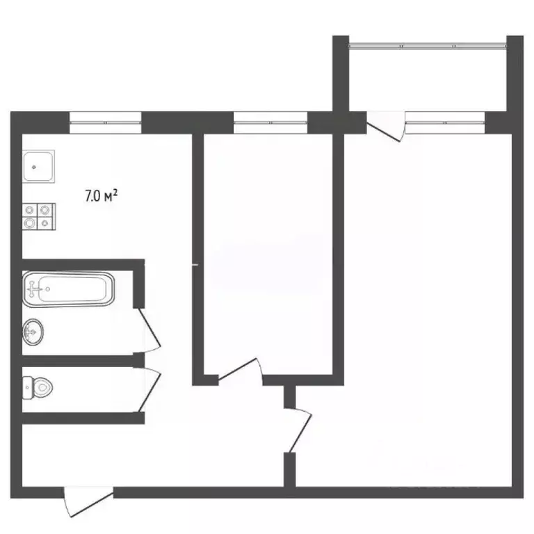 2-к кв. Тюменская область, Тюмень Ямская ул., 96 (43.2 м) - Фото 2