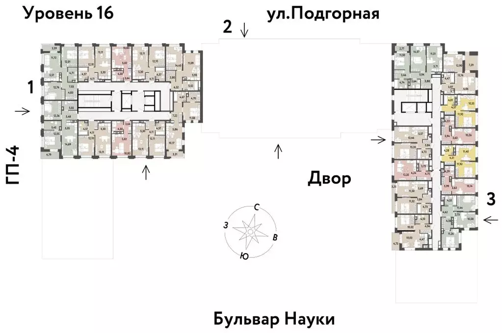 2-к кв. Тюменская область, Тюмень Подгорная ул., 61к1 (44.85 м) - Фото 1