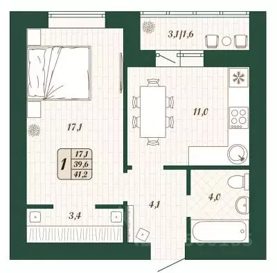 1-к кв. Самарская область, Волжский район, Смышляевка городское ... - Фото 0