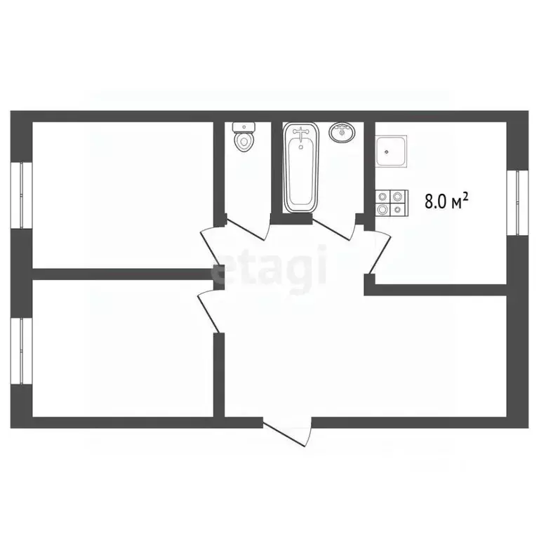 2-к кв. Ямало-Ненецкий АО, Муравленко Пионерская ул., 20 (50.8 м) - Фото 1