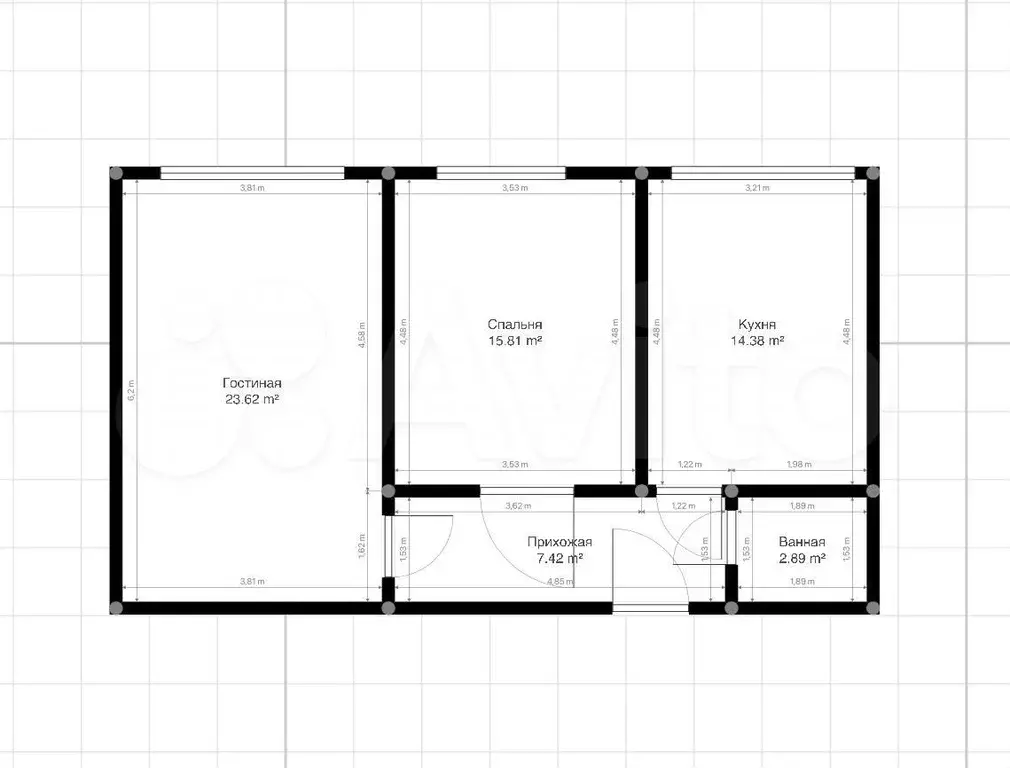 2-к. квартира, 60 м, 3/10 эт. - Фото 0