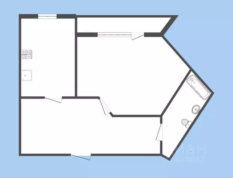 1-к кв. Смоленская область, Смоленск просп. Гагарина, 26 (37.0 м) - Фото 2