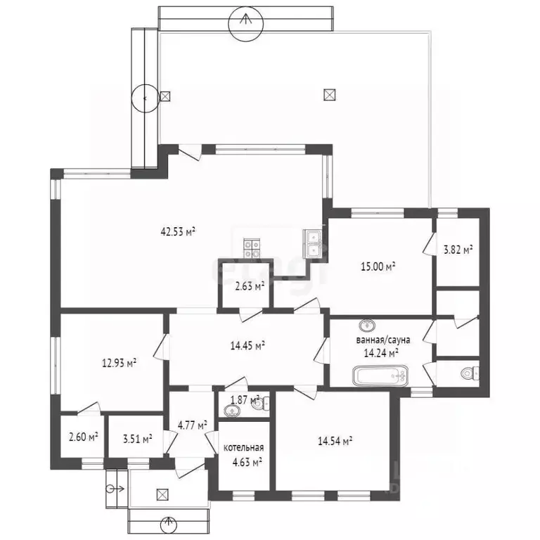 Дом в Тюменская область, Тюменский муниципальный округ, д. Зубарева ... - Фото 1