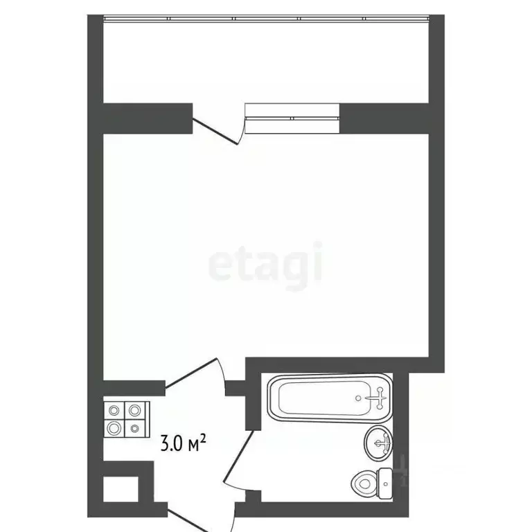1-к кв. Тюменская область, Тюмень Олимпийская ул., 20 (14.0 м) - Фото 2