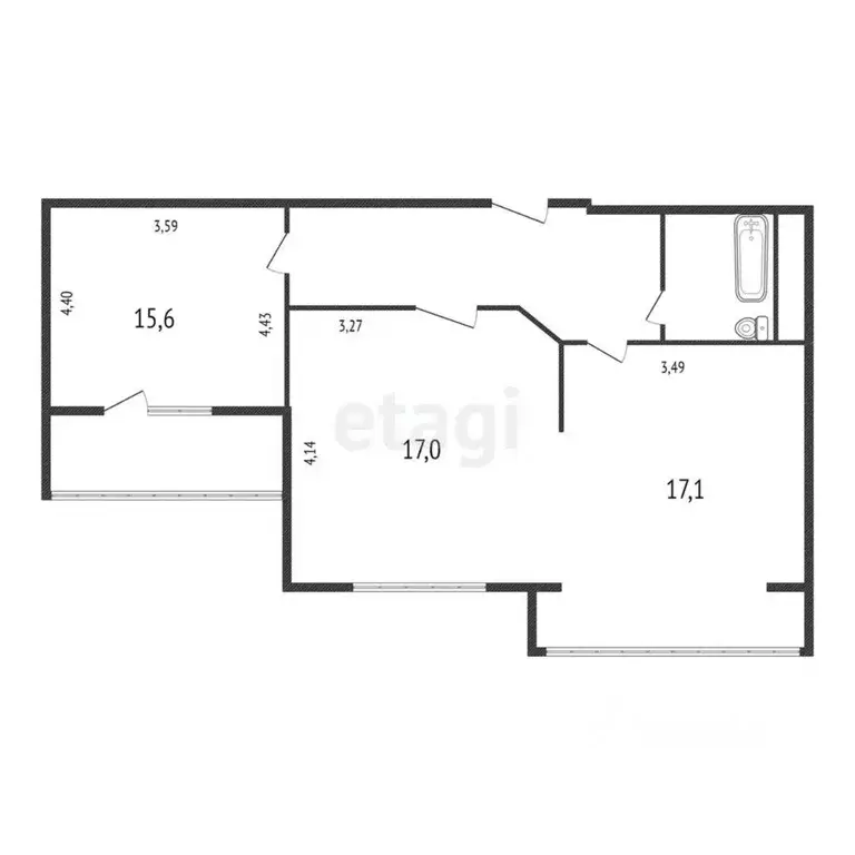 2-к кв. Белгородская область, Белгород ул. Апанасенко, 97 (70.0 м) - Фото 2