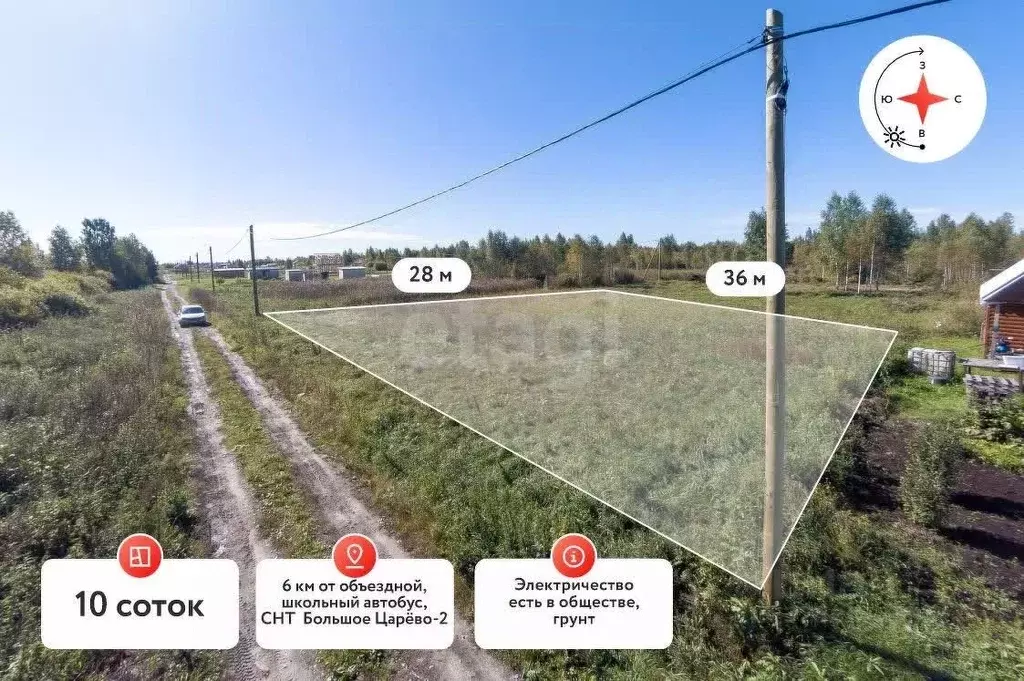 Участок в Тюменская область, Тюмень Большое Царево-2 СНТ,  (10.0 сот.) - Фото 1