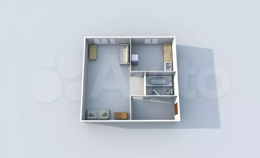 1-к. квартира, 29,9 м, 1/5 эт. - Фото 0